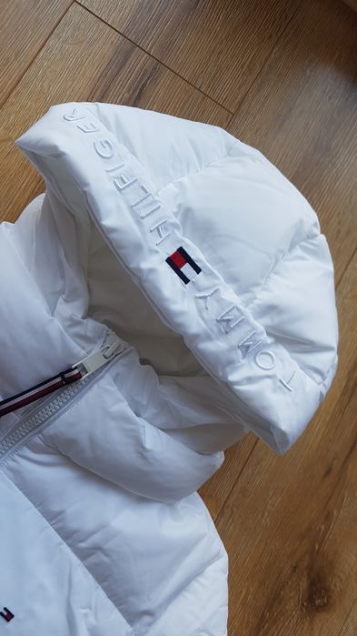 Tommy Hilfiger Ess kurtka płaszcz damski biały ciepły zimowy S / M