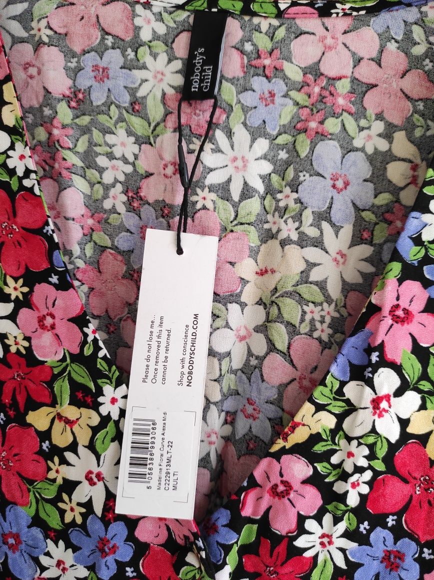 Sukienka letnia midi wiskoza kwiaty plus size 48/50 4xl/5xl