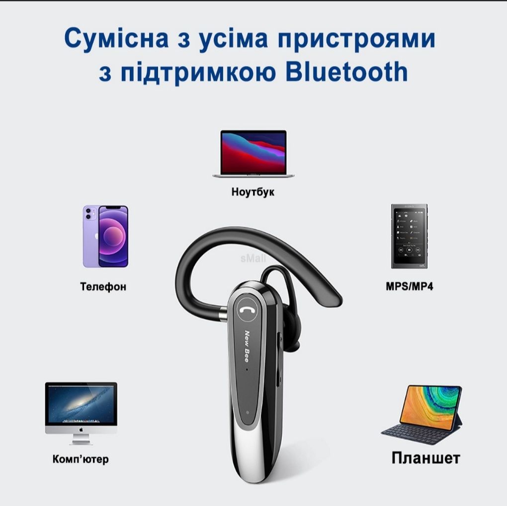Гарнітура Bluetooth New Bee LC-B45 Black + чехол B45B