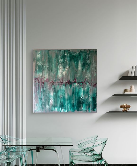 Promo Obraz abstrakcyjny „Breathe in” 100x100 Bartosz Chmielak
