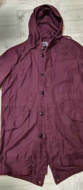 Kurtka parka Asos z kapturem D śliwkowa outlet