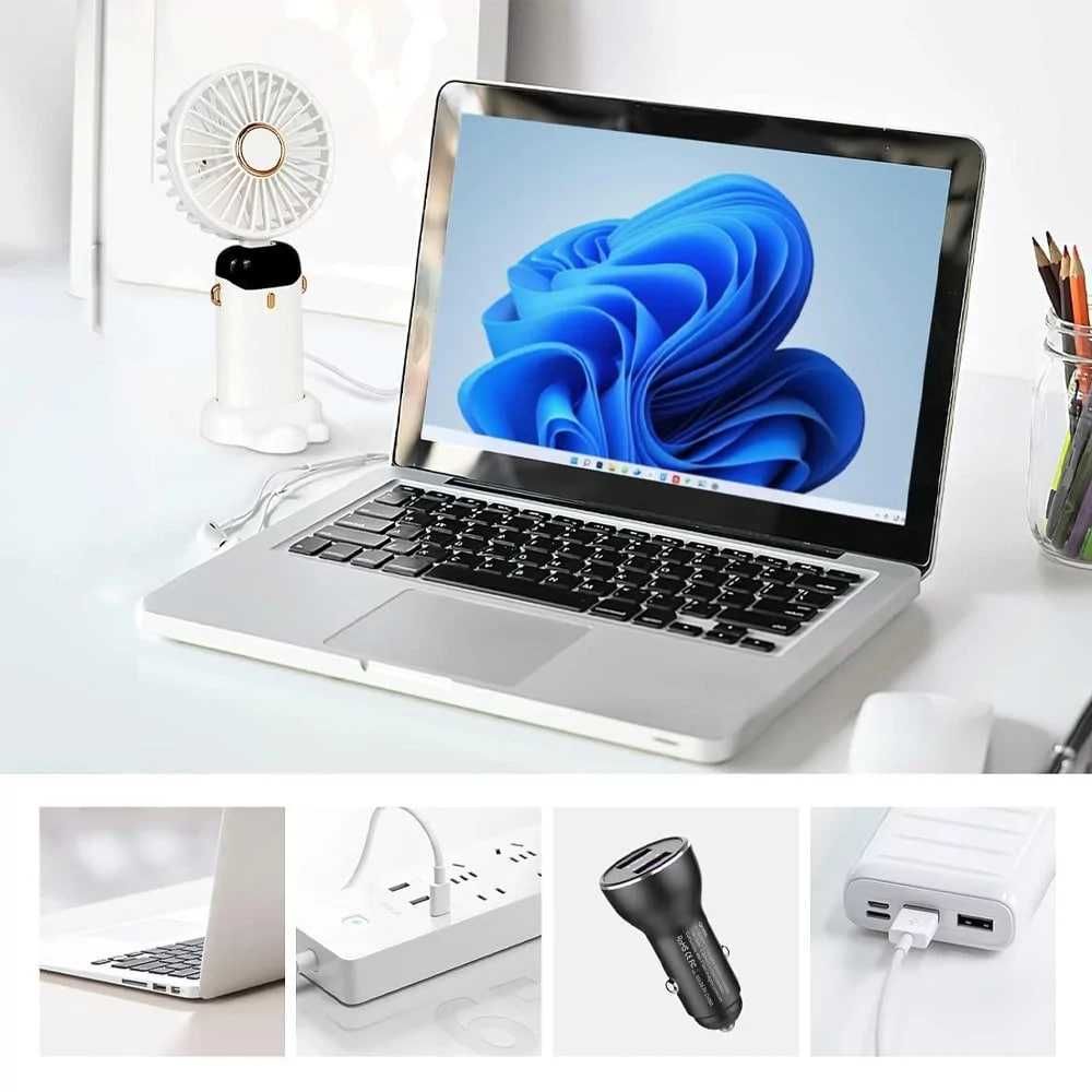 Ручний вентилятор з дисплеєм та підставкою, 5 режимів, USB, Міні