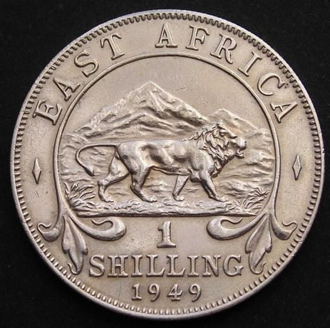 Brytyjska Afryka Wschodnia 1 shilling 1949 - Jerzy VI / lew