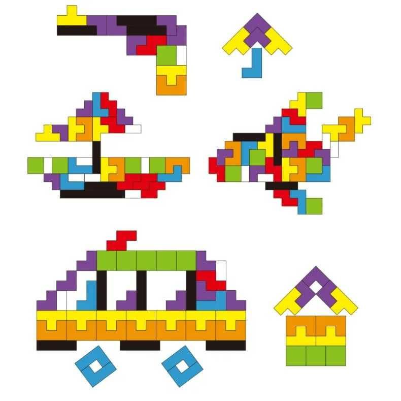 Tetris Układanka Gra Dla Dzieci Logiczna Klocki Drewniane
