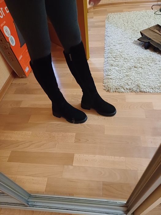 Сапоги зимние, новые ,замш натуральный, размер 37