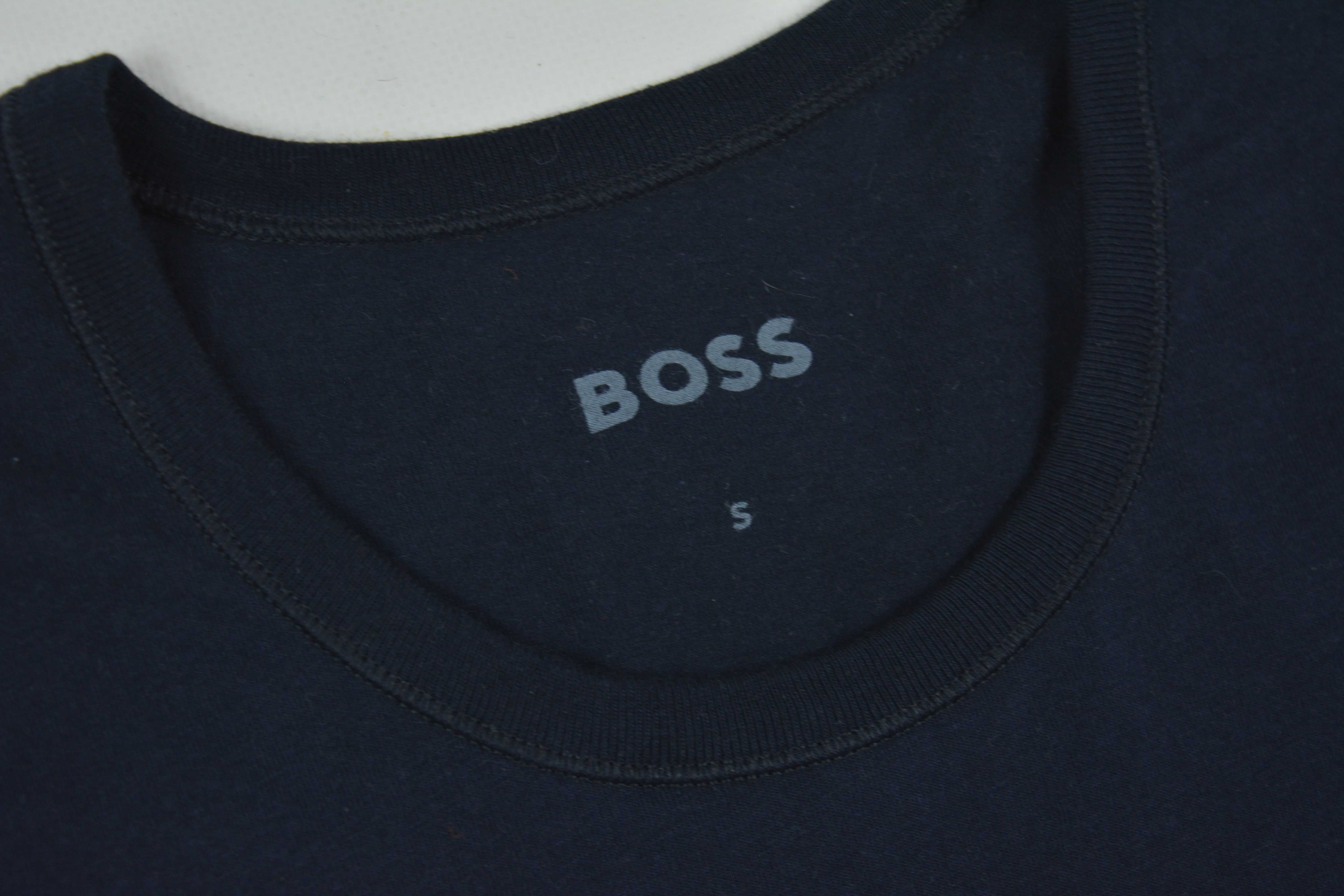 Hugo Boss Granatowy Bawełniany T-Shirt Koszulka C-Neck Rozmiar S