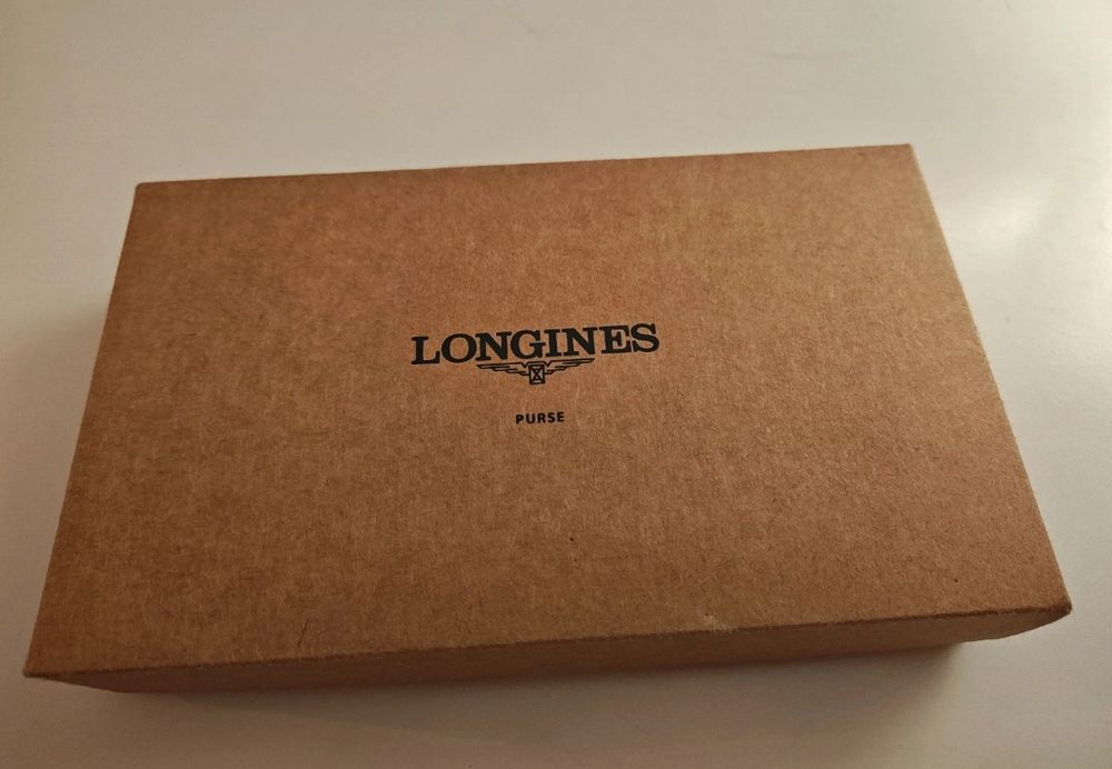 Portfel skórzany duży nowy Longines skóra naturalna granatowy prezent