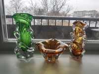 Массивные вазы, муранское стекло, производства Чехия