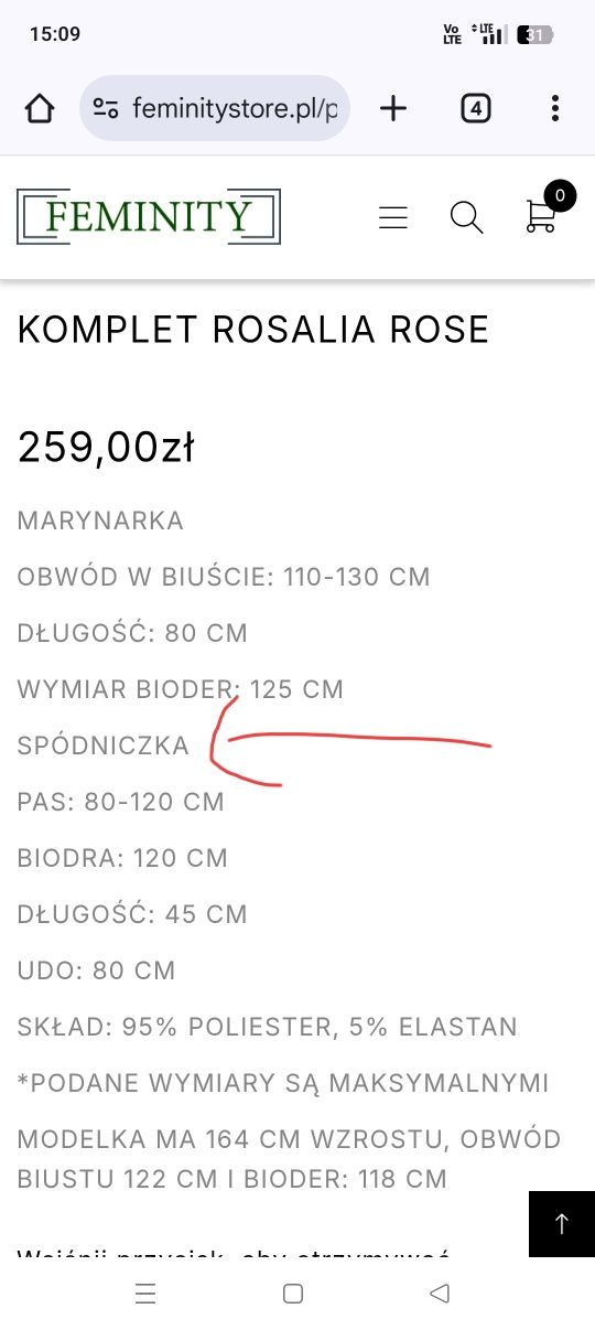 Spodnico spodenki Rosalia Rose Feminity Store