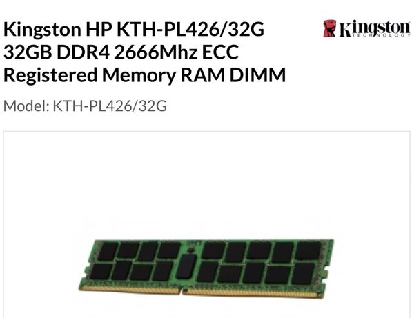 Серверная память Kingston HP KTH-PL426/32G 32GB DDR4 2666Mhz/ новая