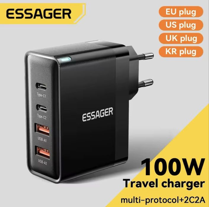 Зарядний пристрій Essager, Toocki, Asometech 20w 33w 67w 100w GaN