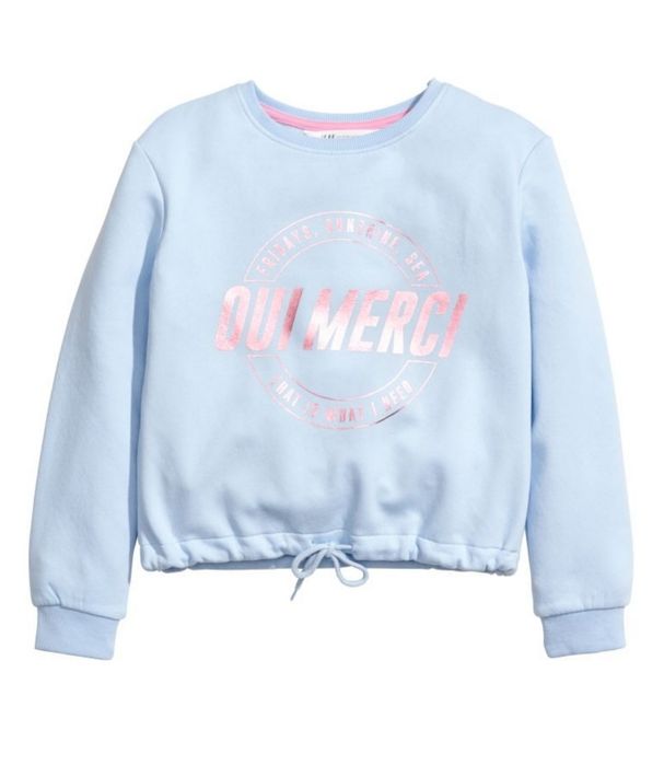 Śliczna niebieska bluza pudełkowa H&M r. 134/140 baby blue rose gold
