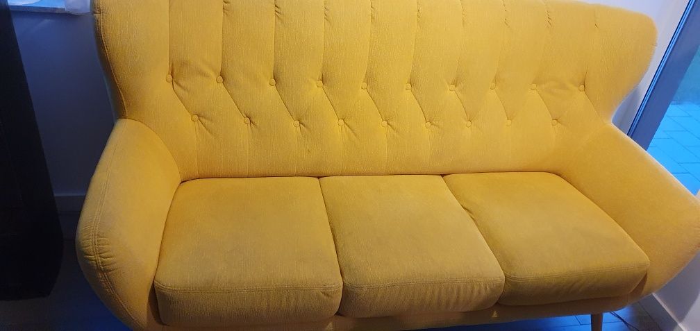 Kanqpa Sofa 3 osobowa żółta loft