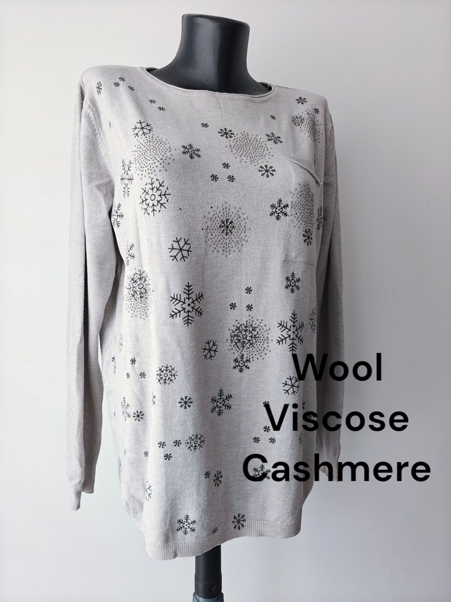 Sweterek sweter premium damski wełna kaszmir Kinga 44 46 48 zimowy