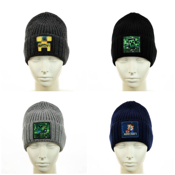 Зимова шапка майнкрафт роблокс на флісі для хлопчика