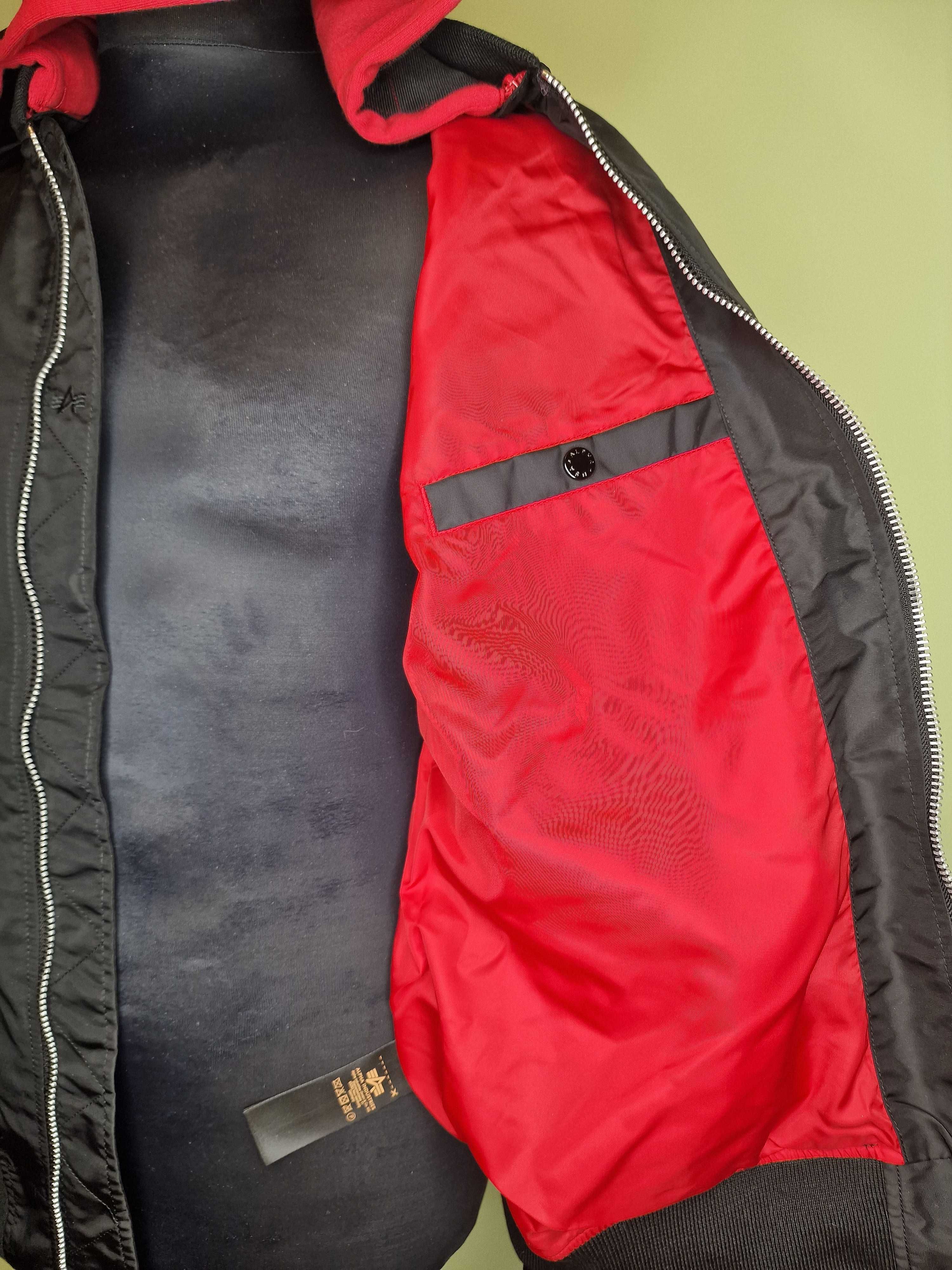 Nowa kurtka Alpha Industries MA-1 TT Hood Custom black rozm XXL