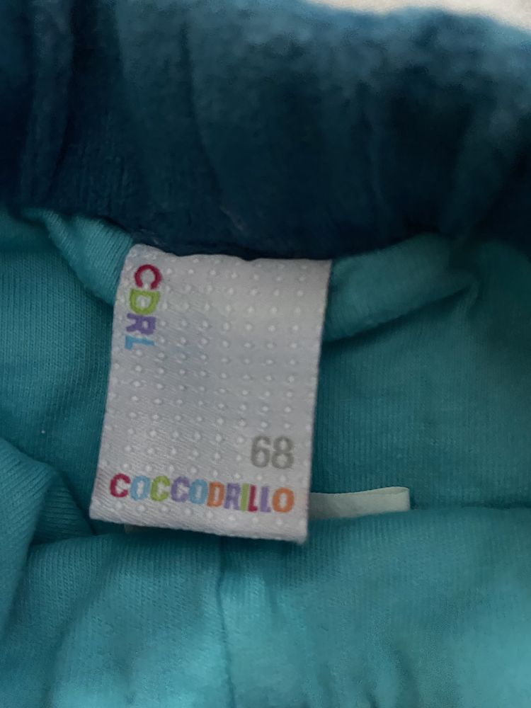 COCCODRILLO komplet ocieplany welurowy dinozaur r.68