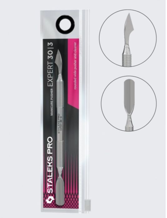Лопатка маникюрная Staleks Pro Expert 30/3 (скругленный пушер+топорик)