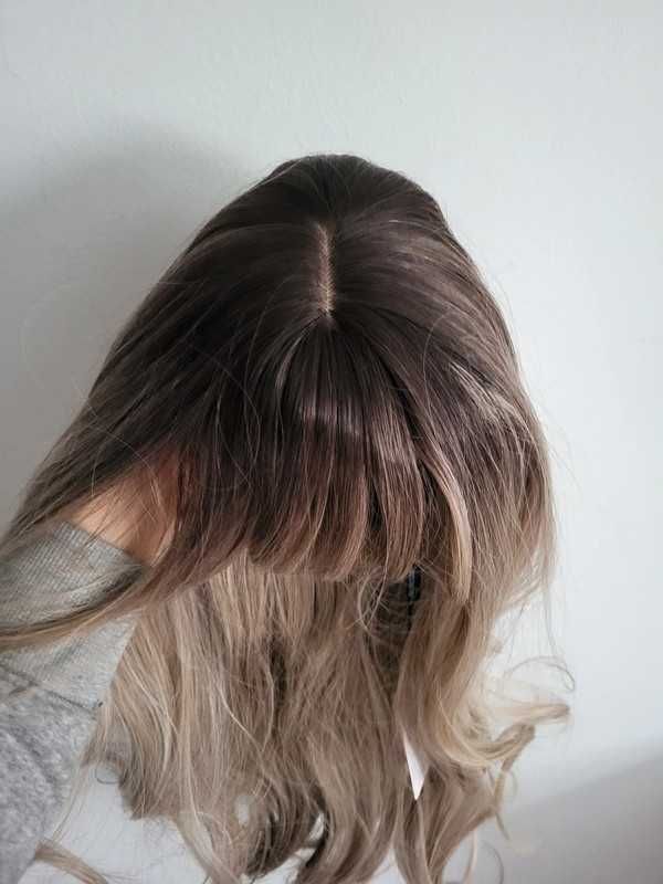 Peruka ombre blond brąz stylizacja