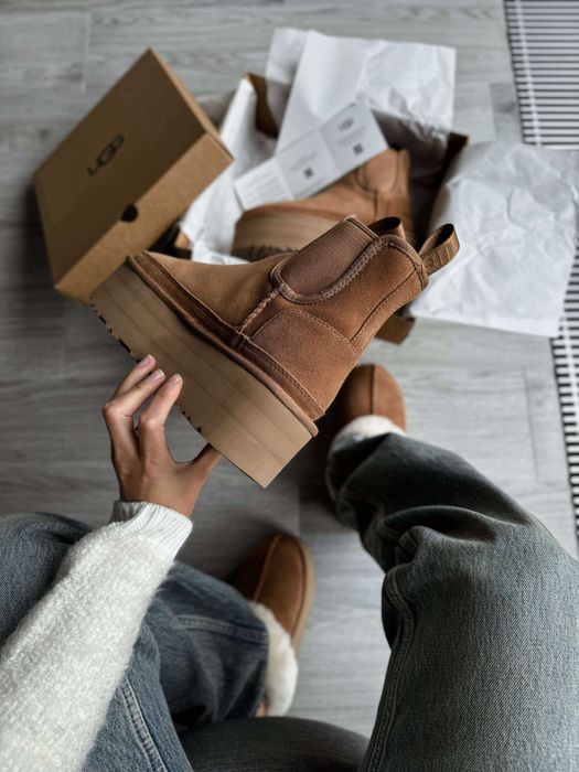 Угги/Угг/Уггі/Уги/Угі/UGG Australia Platform Chelsea Boot Chestnut