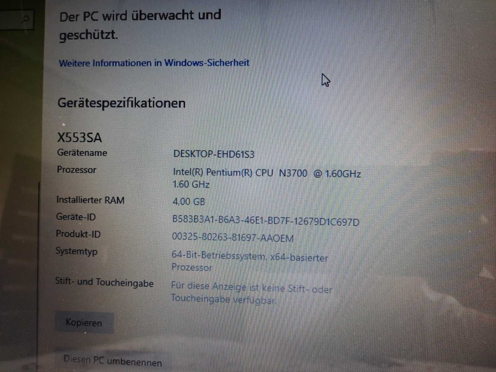 Ноутбук Asus F553s,асус,4/500gb,intel Pentium N3700