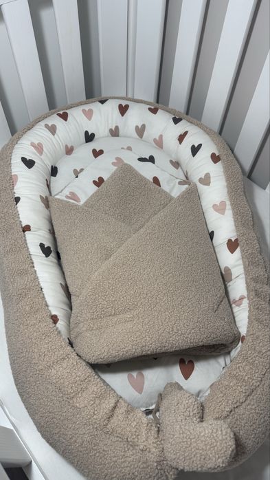 Kokon rozek boucle/ teddy/ bawełna premium