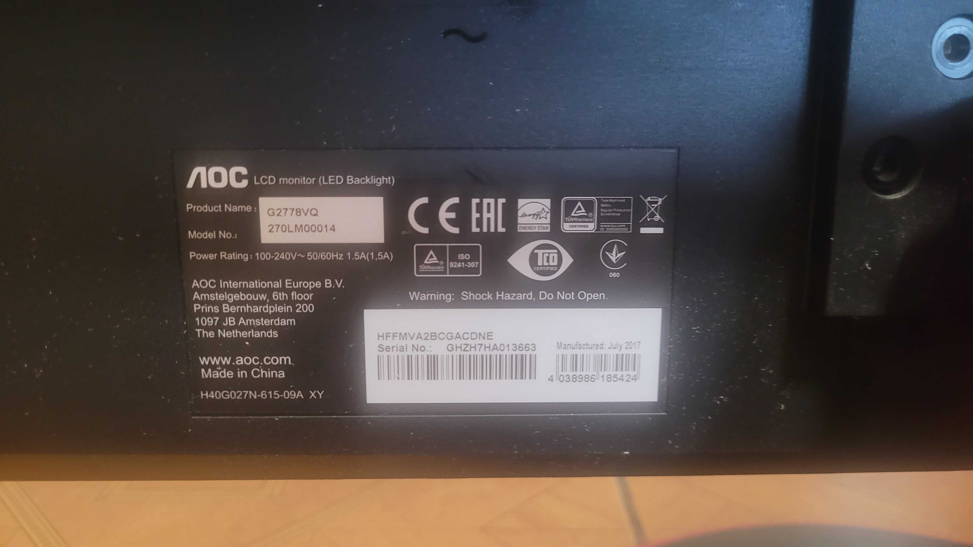 Monitor AOC G2778VQ 27 cali Full HD dla graczy
