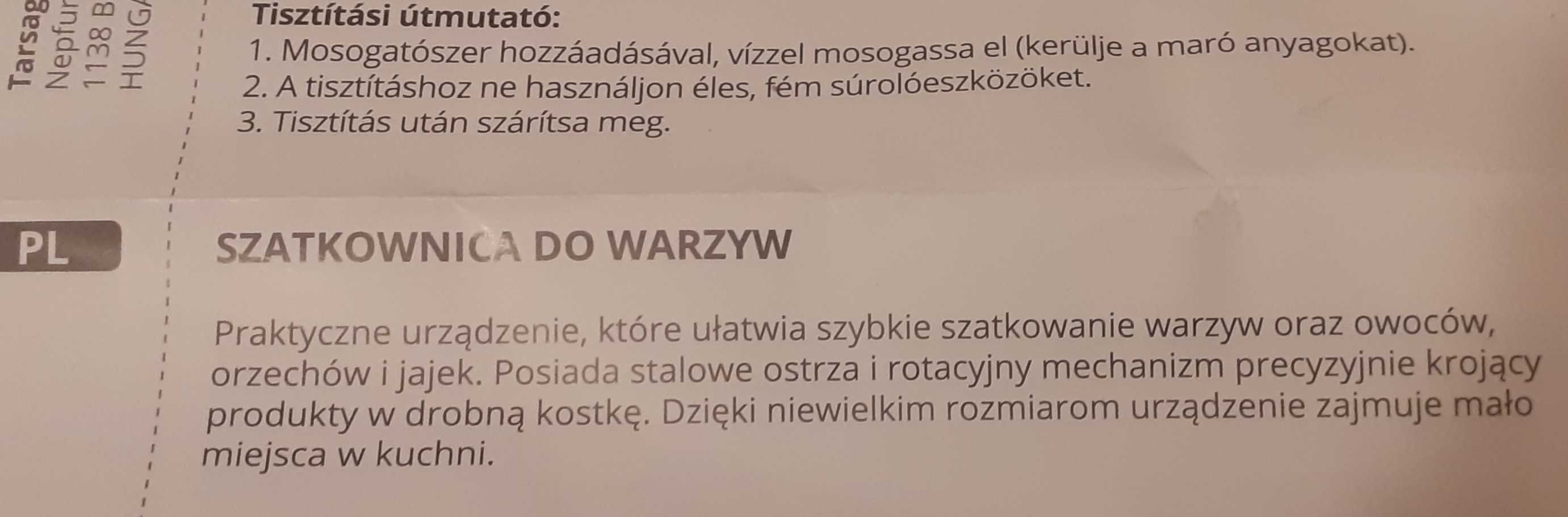 Ręczna szatkownica do warzyw