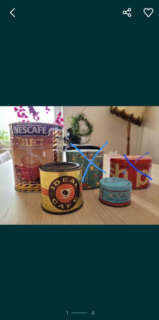 Stare puszki PRL , puszki blaszane, Ideal cofe
