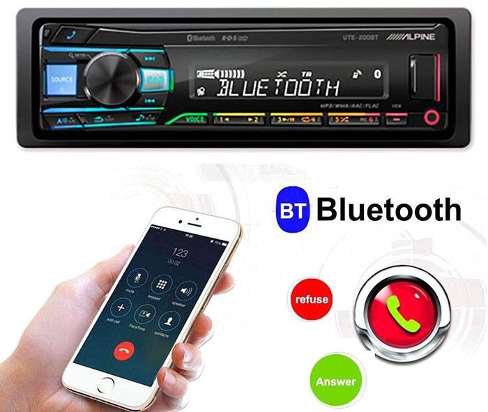 Автомагнітола Alpine UTE-200BT  Bluetooth USB