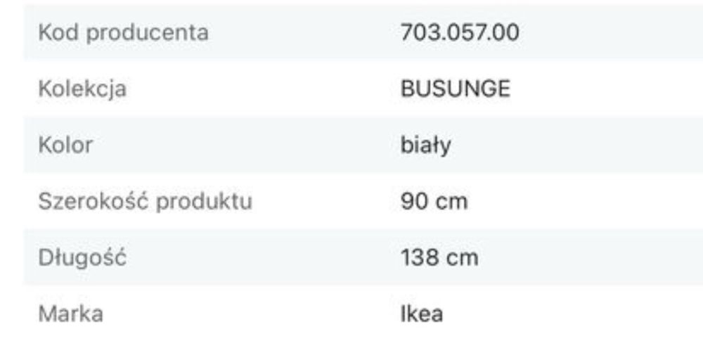 Ikea łóżko +materac