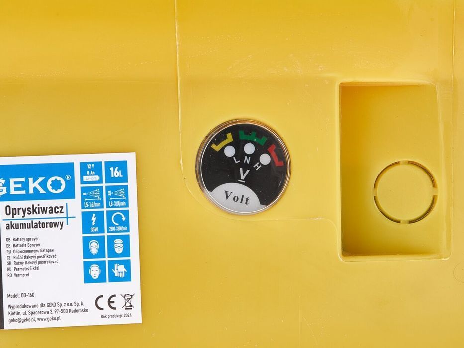 Opryskiwacz Akumulatorowy Elektryczny Plecakowy Ciśnieniowy 16L Dysze