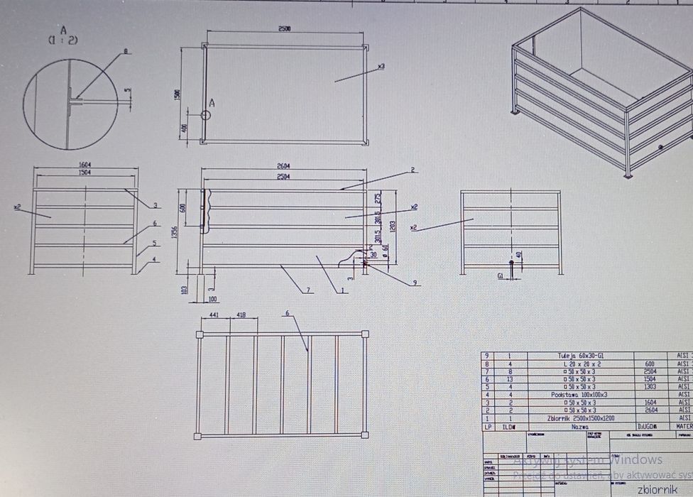 Kontener pojemnik stalowy 4,5 m3