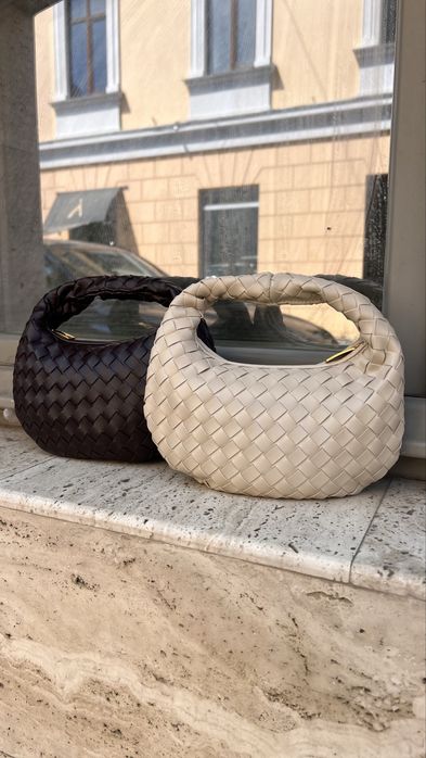 Кожаная сумка бургунди, боттега венета, плетенная шоко bottega veneta