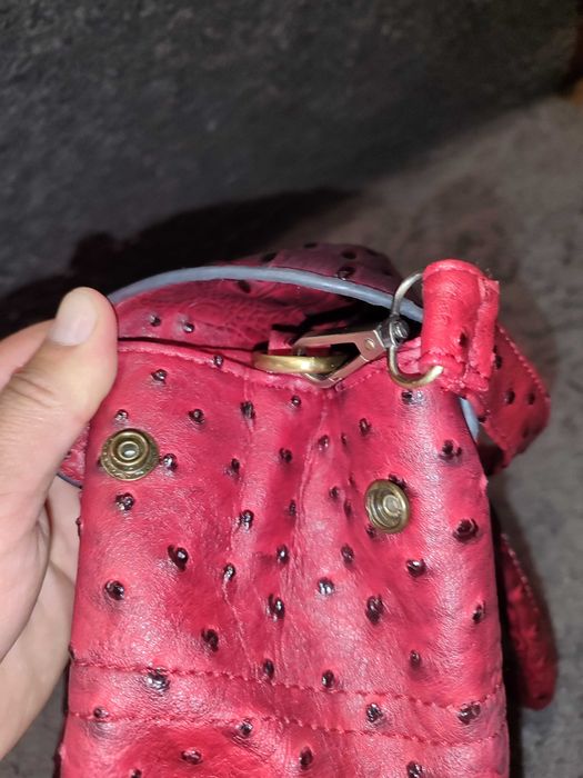 Сумка mulberry magenta ostrich bayswater