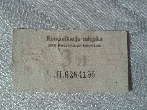 Bilet komunikacji miejskiej MPK do kolekcji PRL