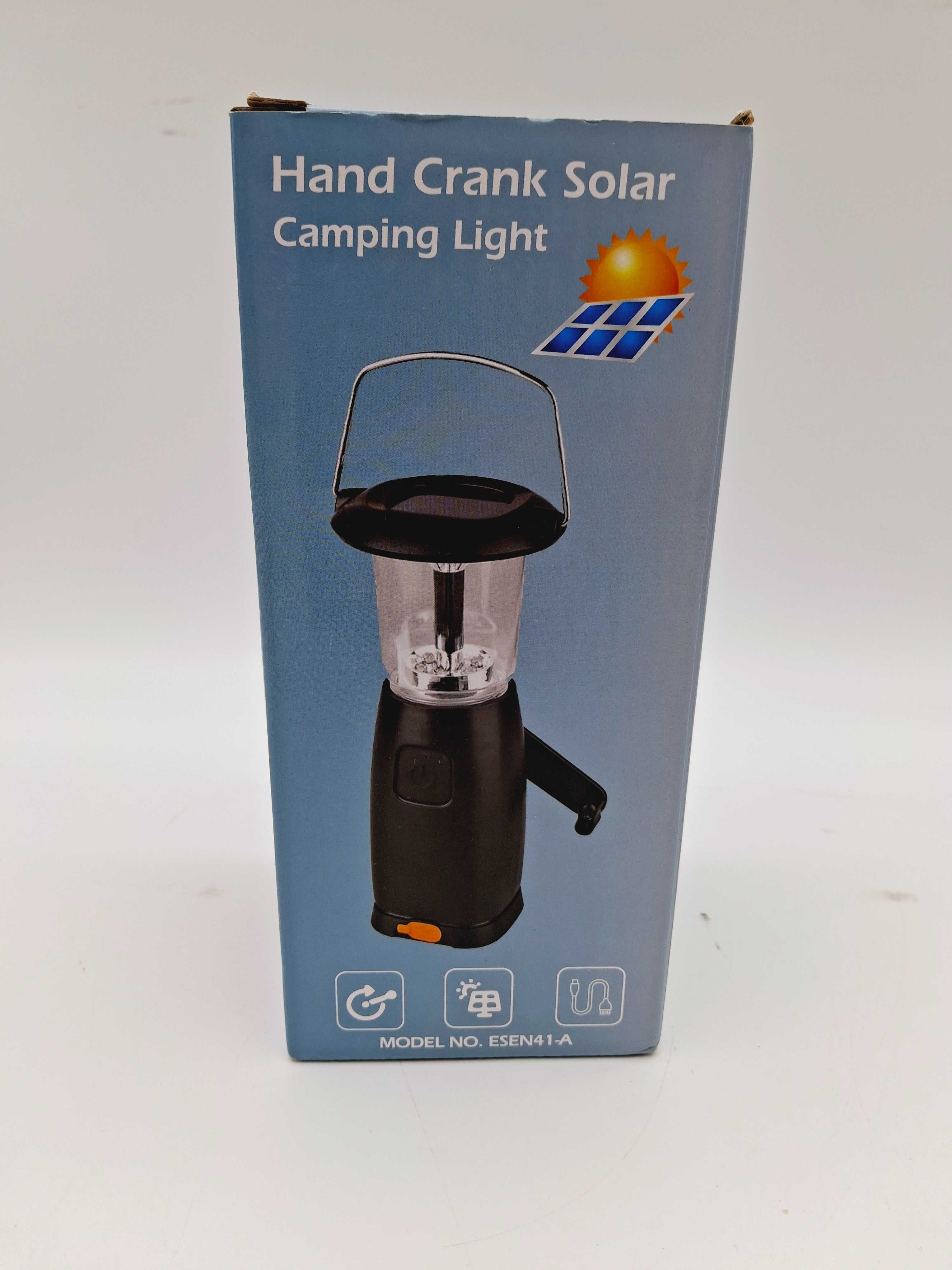 Lampka Turystyczna Solarna USB Dynamo Ręczne Jak Nowa!