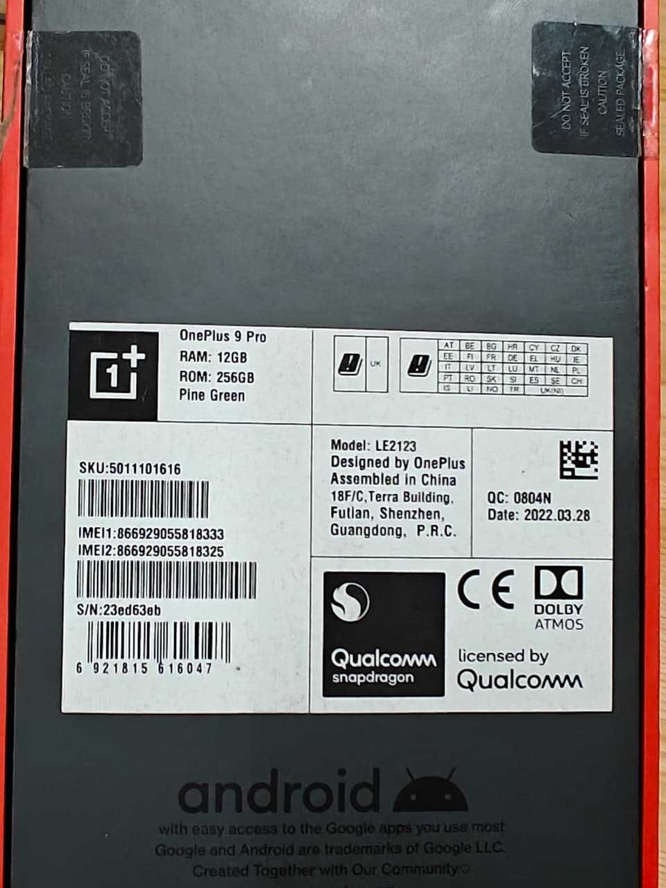 Oneplus 9 pro 12Gb / 256Gb como novo, com caixa e fatura