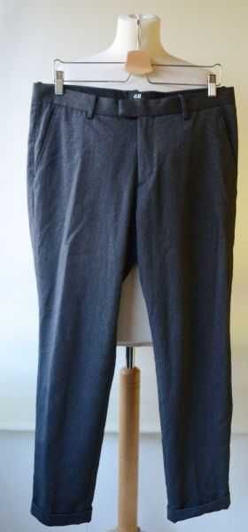 Spodnie H&M 50 Szare Slim Fit Eleganckie