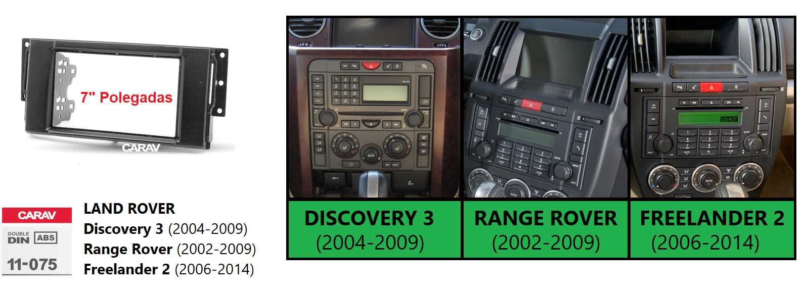 Rádio 2DIN • LAND ROVER • Discovery Freelander Range Rover Sport • GPS