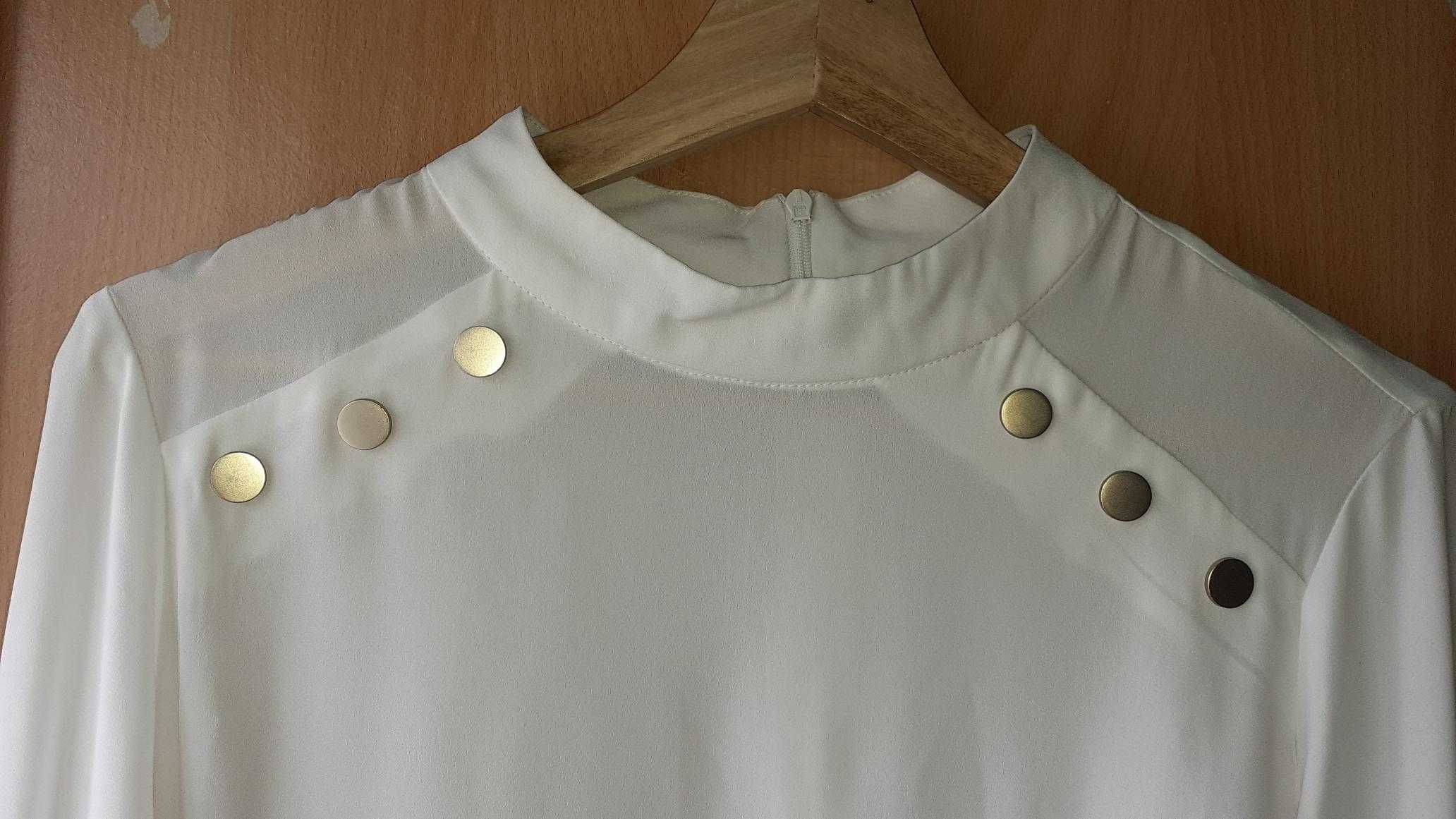 Blusa branca manga comprida M cortefiel
