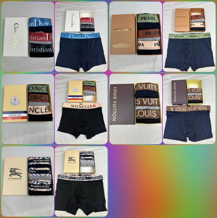 3pak louis vuitton bokserki majtki dior burberry meskie premium