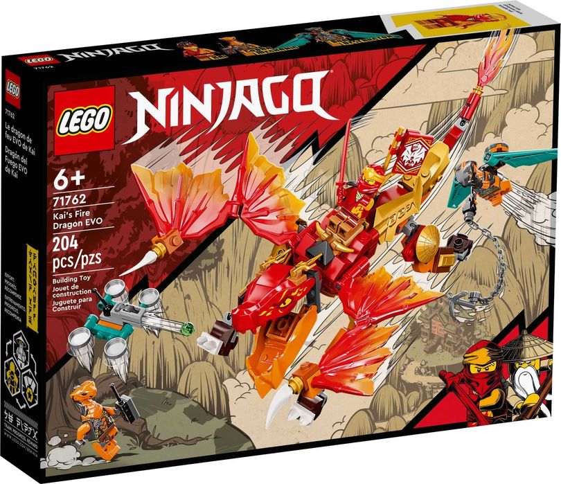 Новий Lego Ninjago 71762 Kai's Fire Dragon EVO Вогняний дракон Кая