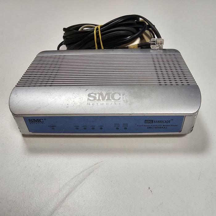 Old Router + Modem
Brand SMC
4-Port Wireless G64553044333441120