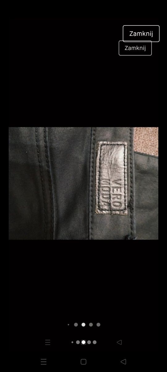 Czarne woskowane rurki Vero moda XS s 34/36 spodnie