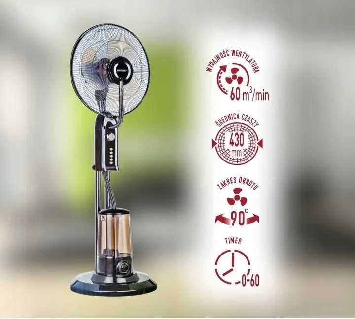 250 zł wentylator z  funkcją nawilżania BWP-04 MPM CZARNY