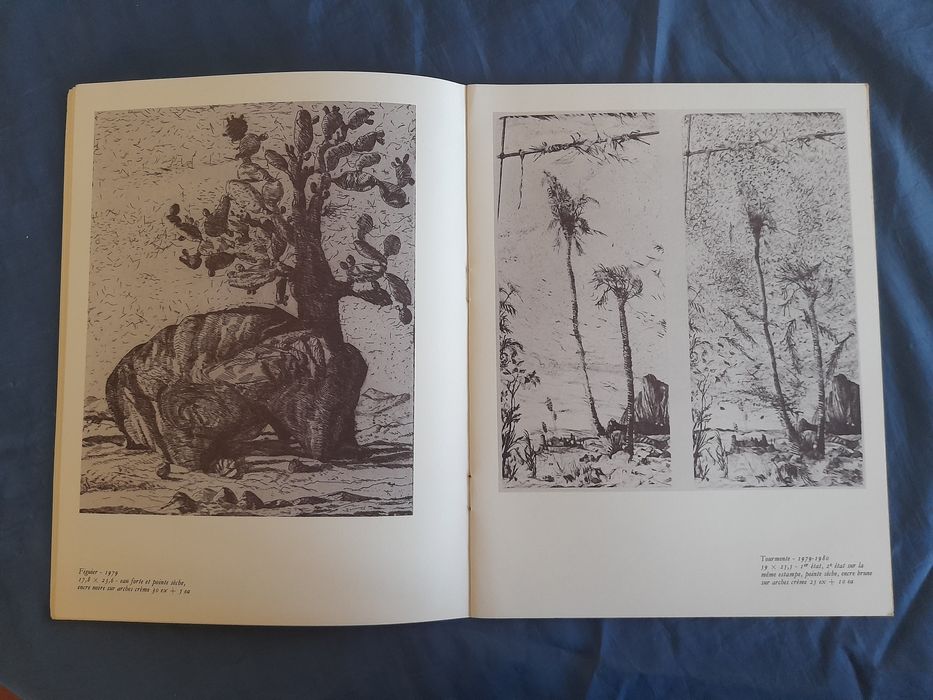 Catálogo antigo de desenhos a carvão de Gerard Diaz