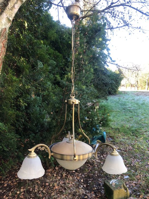 Żyrandol w stylu Ludwika XVI , mosiądz , szkło