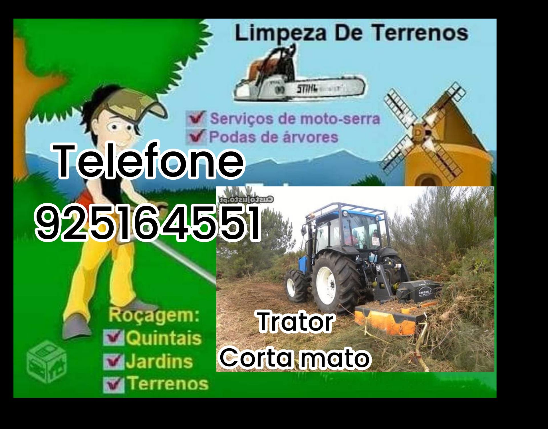 Limpeza de terrenos e desmatação ( com trator ou com roçadora)