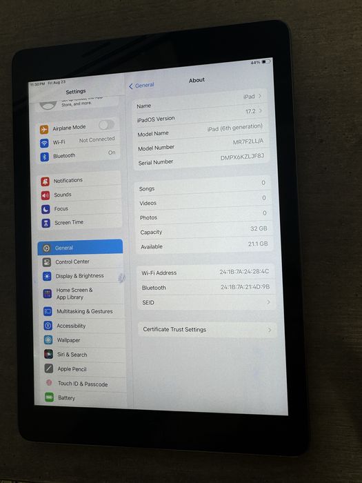 iPad 6 покоління. 32GB. Space Grey. Без обмежень. Гарантія